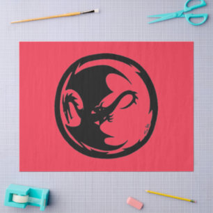 Black Dragon coral tissue paper large