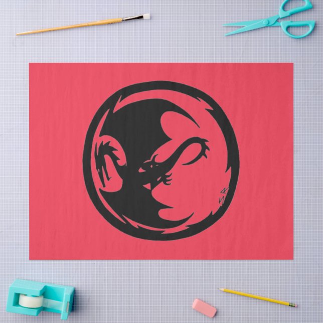 Black Dragon coral tissue paper large (Craft)