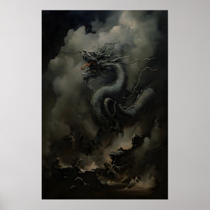 Black Dragon  Dark Academia, Chinese New Year, Moo Poster