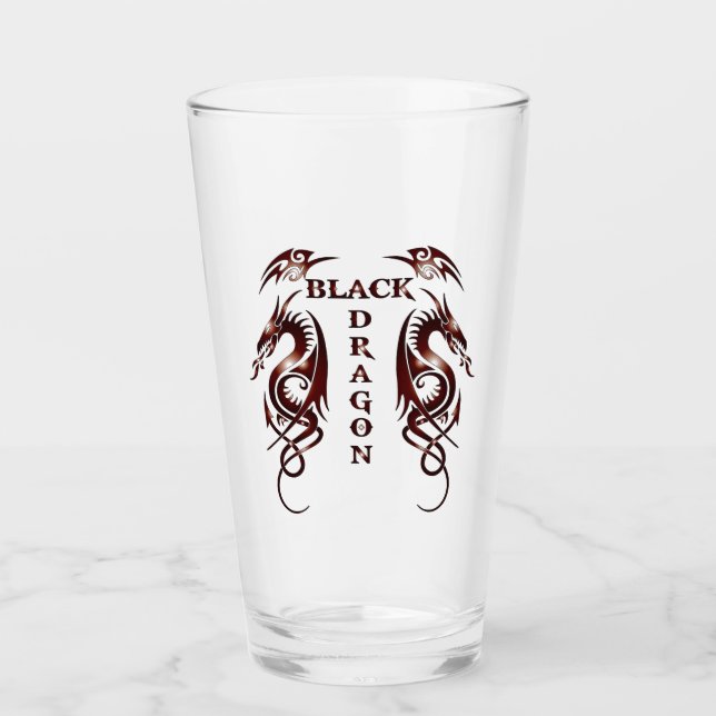 Black Dragon Drinkware Glass (Front)