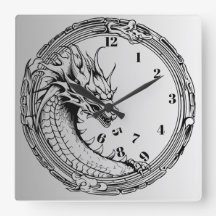 Black Dragon  Eating the Time  Wall Clock 