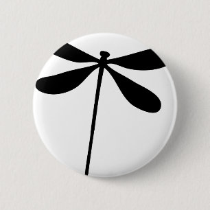 black dragon fly icon 6 cm round badge