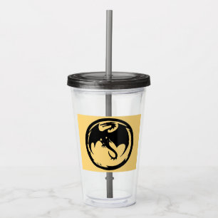 Black Dragon gold acrylic tumbler