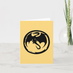 Black Dragon Gold greeting card (vertical)