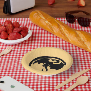 Black Dragon gold paper bowls Plate