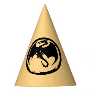 Black Dragon gold party hats