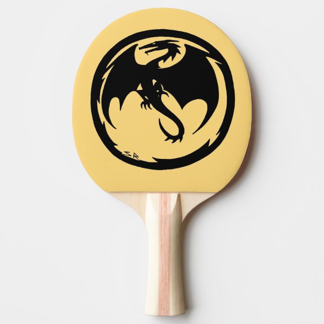 Black Dragon Gold ping pong paddle (Front)