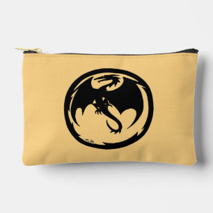 Black Dragon gold small accessory bag pouch