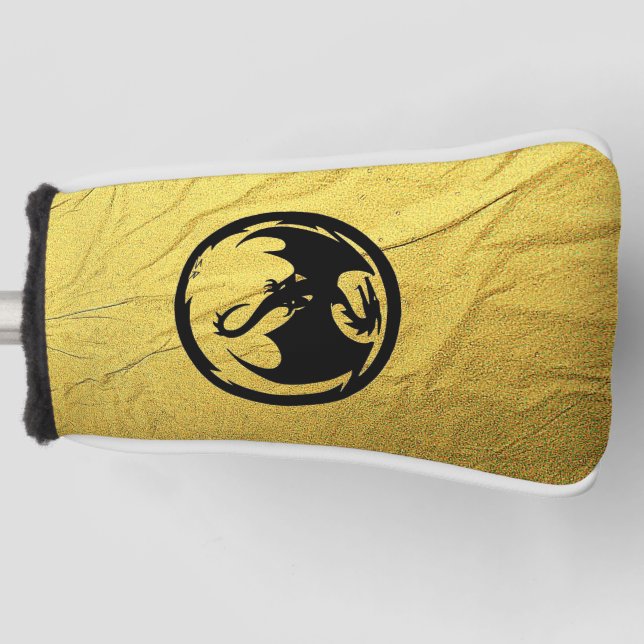 Black Dragon Gold Vein golf putter cover (Front)
