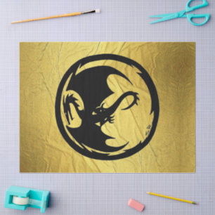 Black Dragon gold vein tissue paper large