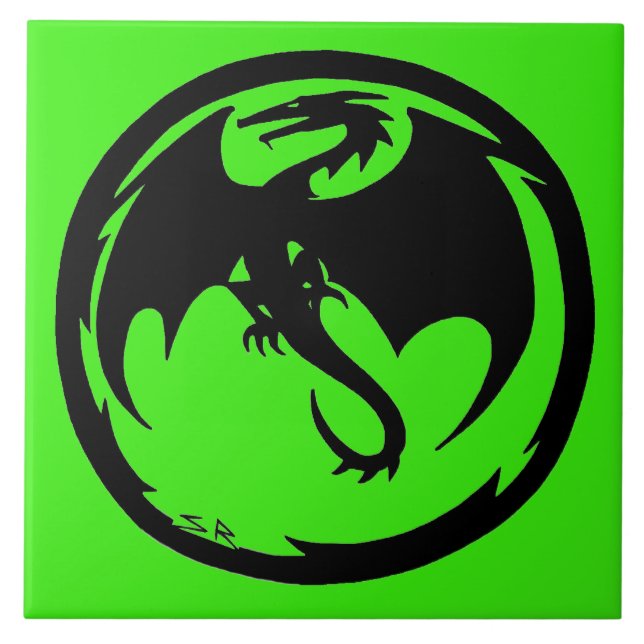Black Dragon Green large tile (Front)