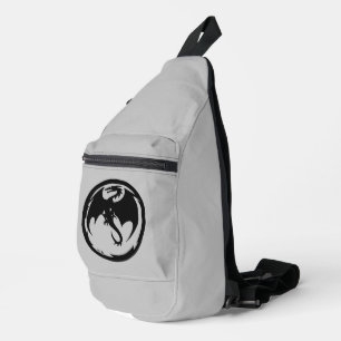Black Dragon grey sling bag backpack