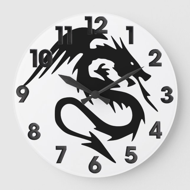 Black dragon large clock (Front)