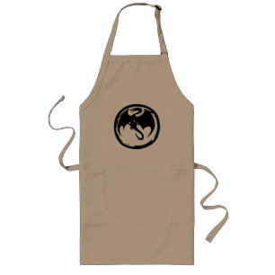 Black Dragon long khaki chef apron