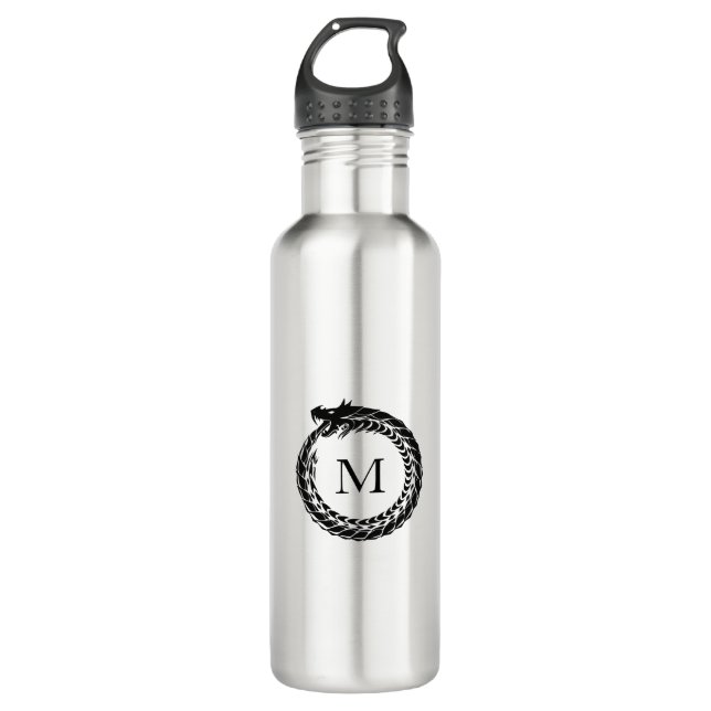 Black Dragon Monogram 710 Ml Water Bottle (Front)