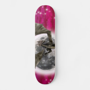 Black Dragon - Mythical Fantasy Creature Red Sky Skateboard