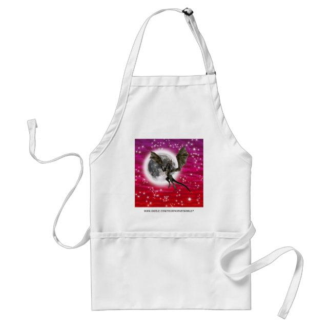 Black Dragon - Mythical Fantasy Creature Red Sky Standard Apron (Front)