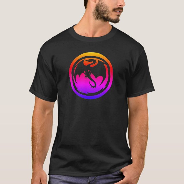 Black Dragon neon black t-shirt (Front)