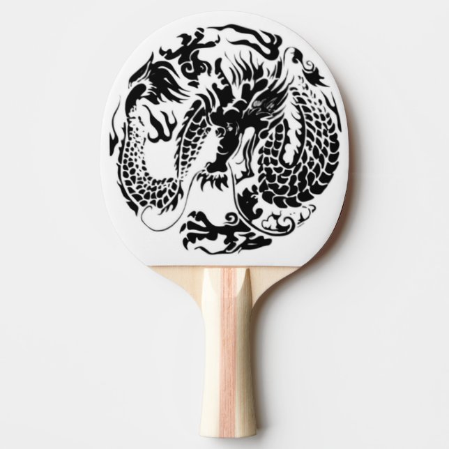 Black Dragon Ping Pong Paddle (Front)