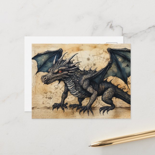 Black Dragon Postcard (Front/Back In Situ)