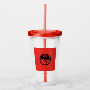 Black Dragon red acrylic tumbler