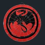 Black Dragon red dartboard<br><div class="desc">Black Dragon dartboards are for darts players who are fantasy fans, roleplay gamers, Renaissance Fairs, Mediaeval reenactors, Sword & Sorcery, pagans, dragon collectors, martial artists, cosplayers, and people who simply like dragons. Black Dragon is Steamy Raimon original tribal art.</div>