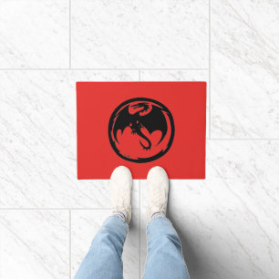 Black Dragon Red doormat