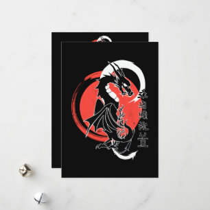 Black dragon, red moon Greeting Card