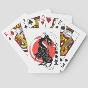Black dragon, red moon playing cards