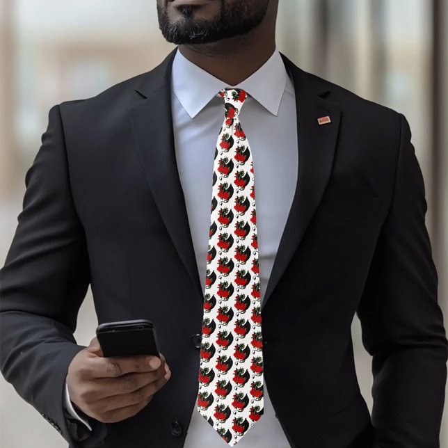Black Dragon Red Rose Fantasy Gothic Tie (Creator Uploaded)