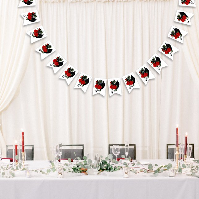 Black Dragon Red Roses Fantasy Bunting (Creator Uploaded)