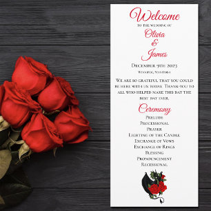 Black Dragon Red Roses Fantasy Wedding Programme