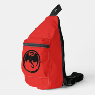 Black Dragon red sling bag backpack