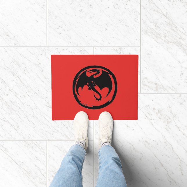 Black Dragon red small doormat (Indoor)