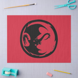 Black Dragon red tissue paper large