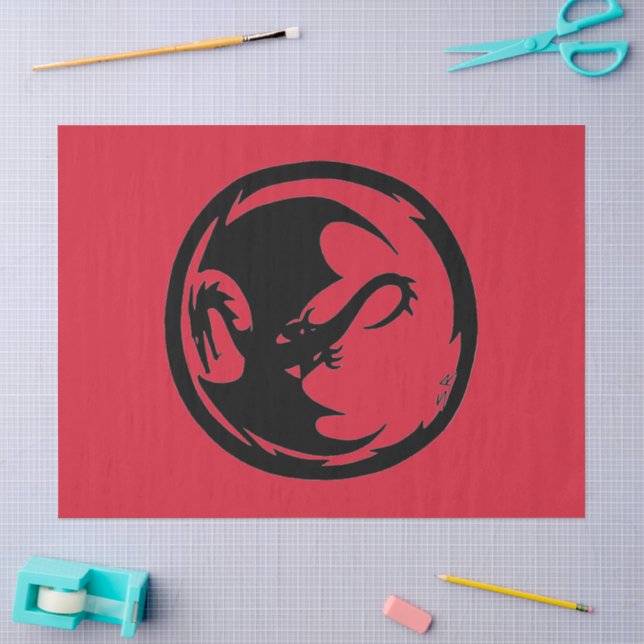 Black Dragon red tissue paper large (Craft)