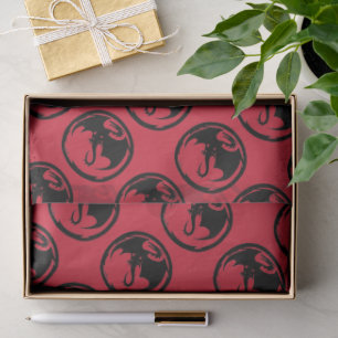 Black Dragon red tissue paper medium