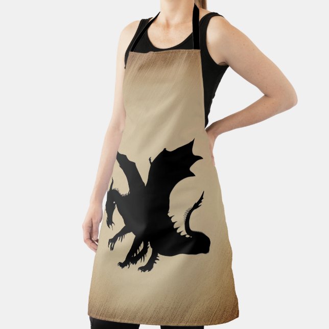Black Dragon Rustic Background Apron (Insitu)