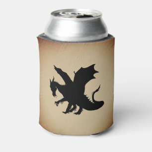 Black Dragon Rustic Background Can Cooler