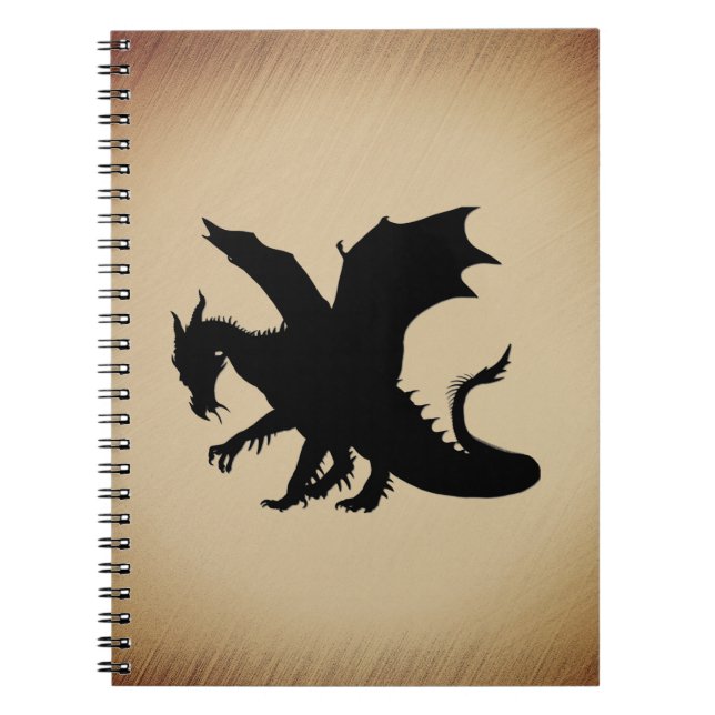 Black Dragon Rustic Background Notebook (Front)