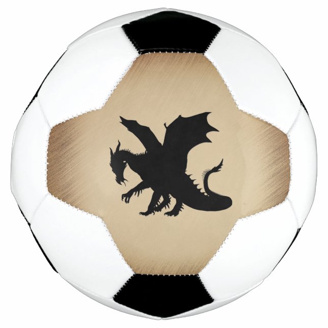 Black Dragon Rustic Background Soccer Ball (Front)