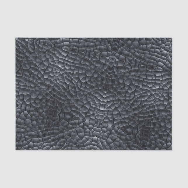 Black Dragon Scale Reptile/Dinosaur Skin Fantasy Tissue Paper (Front)