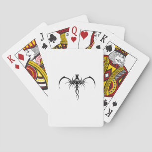 Black dragon tattoo playing cards