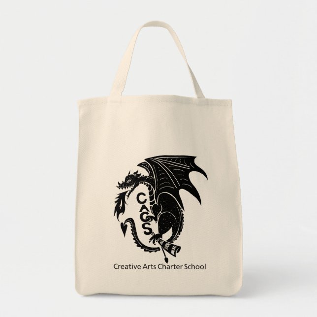Black Dragon Tote Bag (Front)