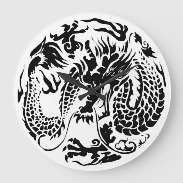 Black Dragon Wall Clock (Front)
