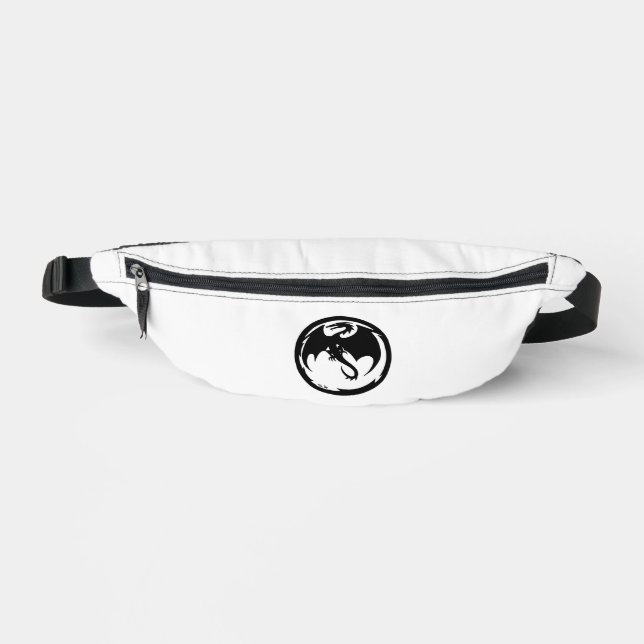 Black Dragon white fanny pack (Front)