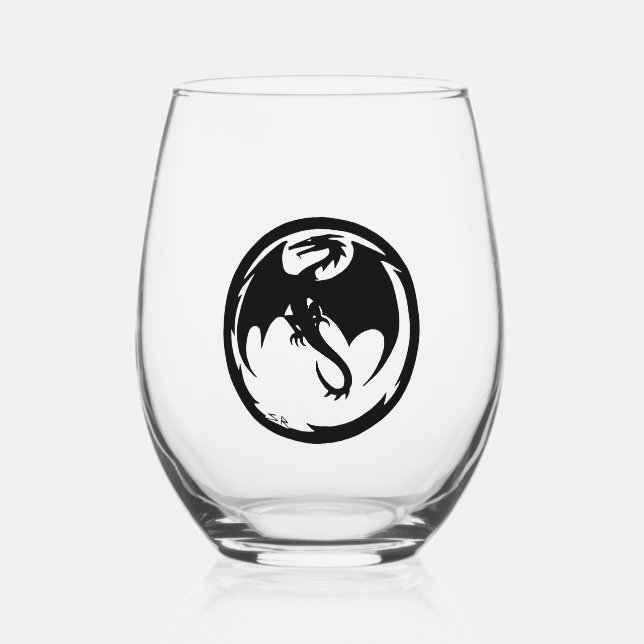 Black Dragon wine glass (Front)
