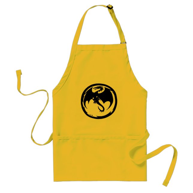 Black Dragon yellow chef apron (Front)