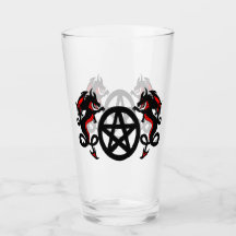 Black Dragons And Pentacles Glass