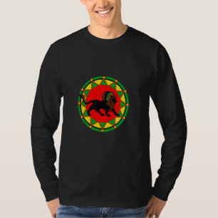 Black Dreadlock Rasta Reggae Lion Design T-Shirt